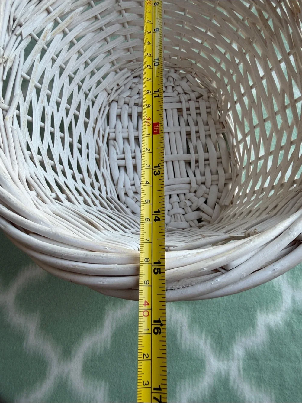 White Wicker Basket - Asymmetrical shape like NEW